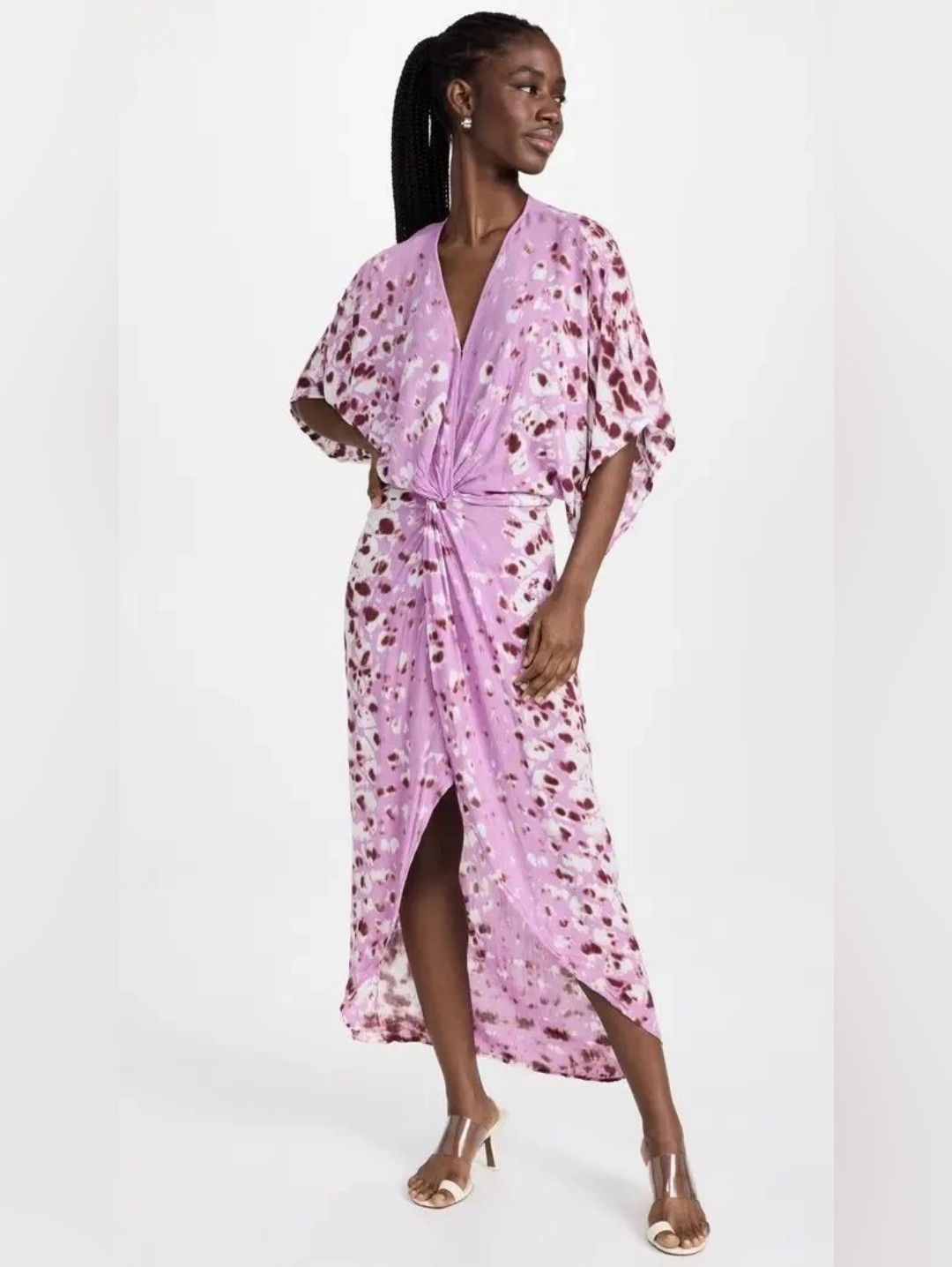 Young, Fabulous, & Broke Siren Maxi Pink Twist-Front Maxi Dress